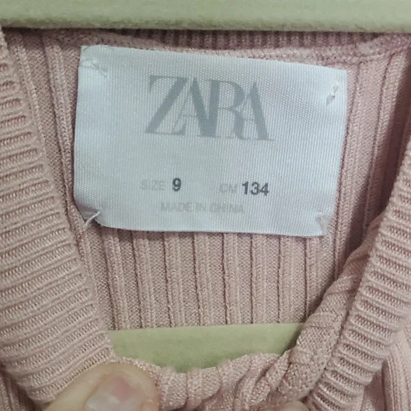 Zara Light Pink Ribbed Tank Top Size 9 - Picture 2 of 4